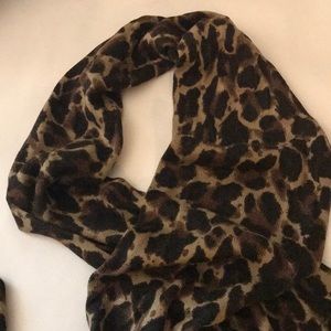 J Crew brown leopard print scarf